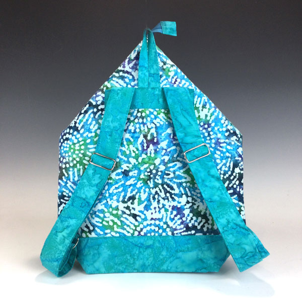 Teal Batik Rucksack Backpack by Dots by The Bay - Image 3